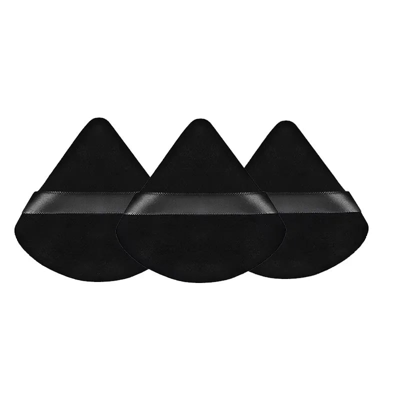 1/3/5/7/9pcs Velvet Cosmetic Powder Pufff Makeup Sponge Puff Dry Use Triangle Makeup Puff Women Soft Smooth Face Makeup Tools Oasis Select 3pcs black