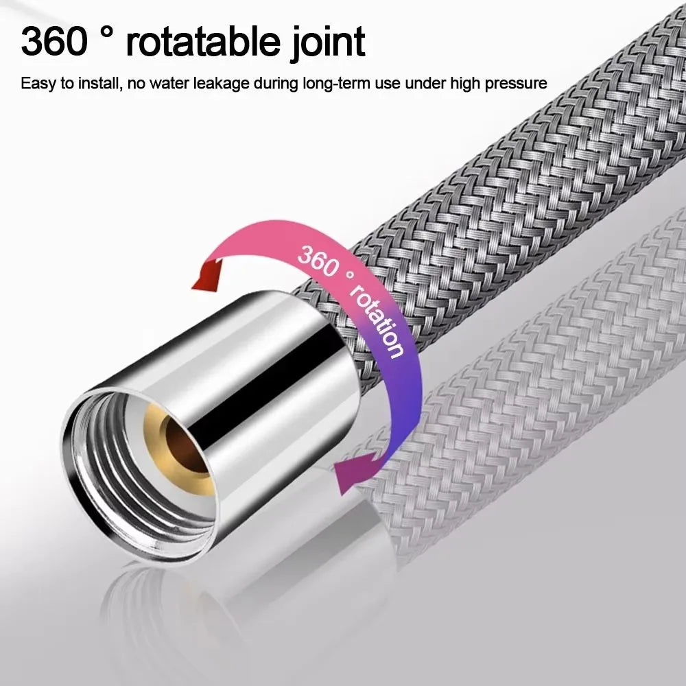 1.5/2.0 Meter Bathroom Nylon High Pressure Smooth Shower Hose Flexible Handheld Anti Winding GI/2 Universal Pipe Tube Oasis Select