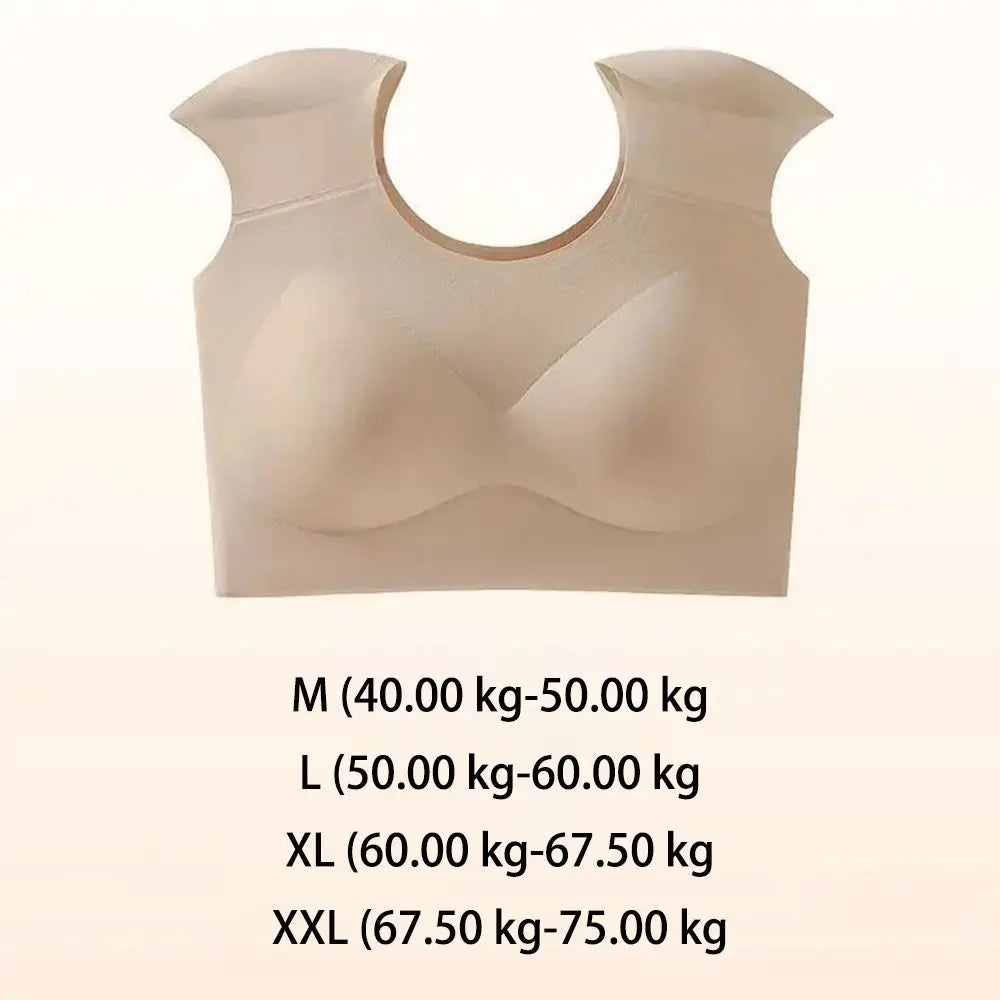 Traceless Right-angle Shoulder Bra Breathable Tops Reduces Accessory Breast Size Straight Shoulder Vest Oasis Select