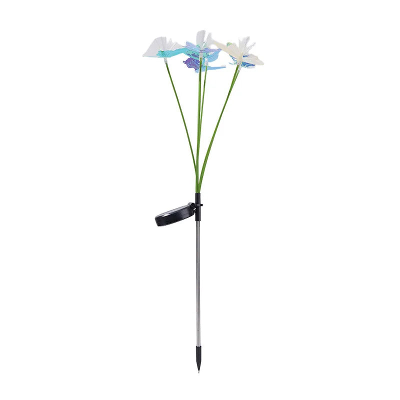 Solar Fiber Optic Butterfly Lights Outdoor Courtyard Waterproof Ground Plug Lawn Lights Villa Decorative Atmosphere Color Lights Oasis Select