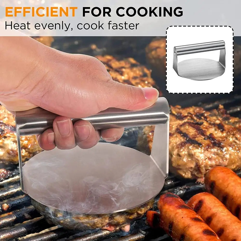 Hamburger Press Maker Stainless Steel Non-Stick Circular Square Burger Kitchen Tool Meat Press Oasis Select
