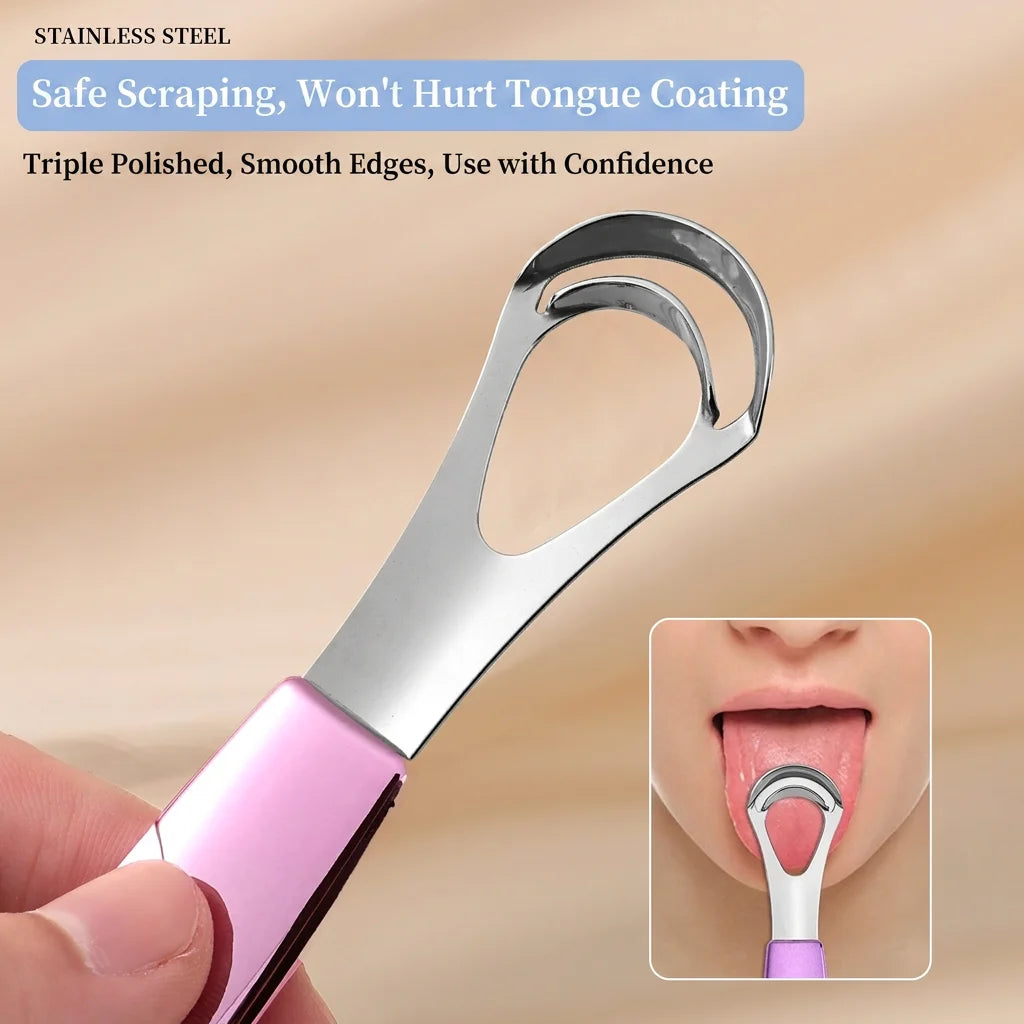 Stainless Steel Tongue Cleaner – Double Scraper, Fresh Breath