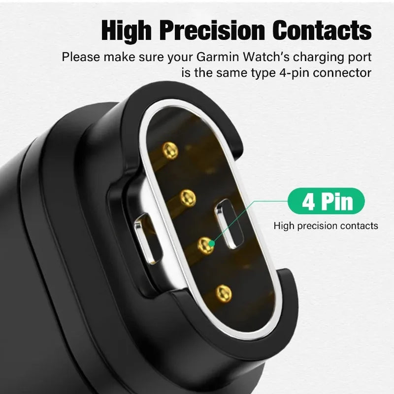 USB-C to 4-Pin Charger Adapter for Garmin Fenix 7/6/5 & Venu Watch Charger Adapter Oasis Select