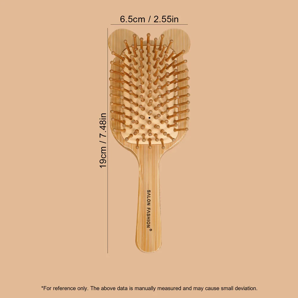 Cute Animal-Ear Bamboo Air Cushion Hairbrush | Wide-Tooth Comb Air Cushion Hairbrush Oasis Select