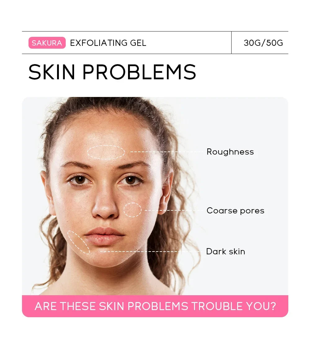 Sakura Exfoliating Peeling Gel Facial Scrub Moisturizing Nourishing Repair Scrubs Face Cream Beauty Skin Care30g/50g Oasis Select