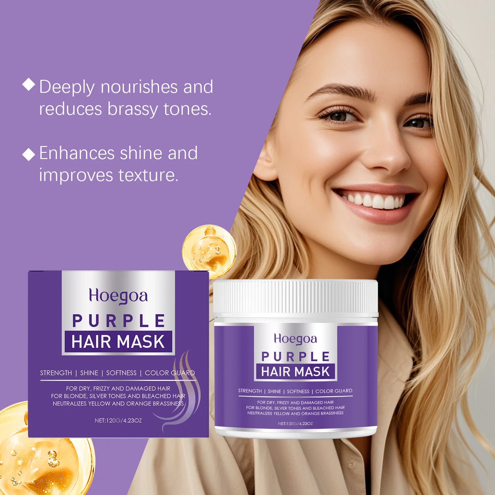 HOEGOA Hair Care Mask Relieve Dryness Repair Damage Eliminate Frizz Nourish Scalp Enhance Resilience Reduce Loss Hair Sooth Mask Oasis Select