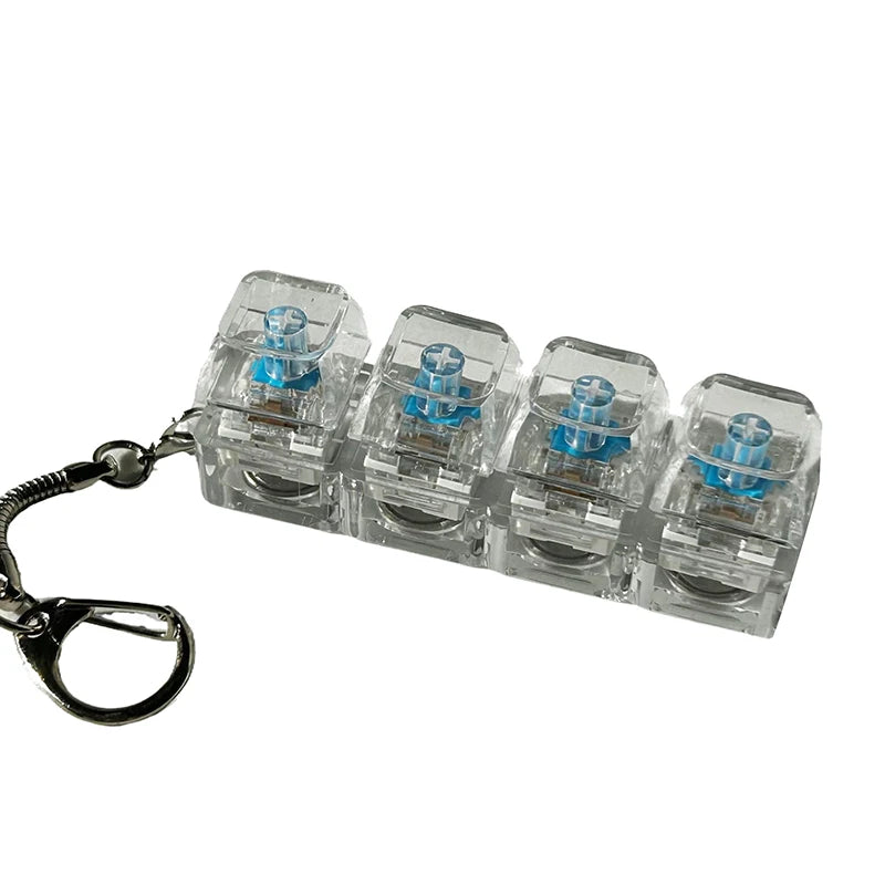 4/9 Keys Mechanical Keyboard Axis Tester LED Keyboard Key Toy Stress Relief DIY Button Keycap Fidget Keychain Toys Gift Oasis Select