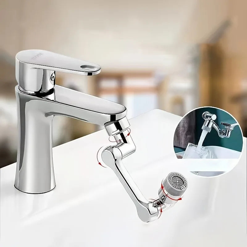 No-Splash Faucet Extender, 1080-Degree Swivel Spout with Adjustable Arm for Kids & Mouthwash - Bathroom Sink Tap Accessory Oasis Select