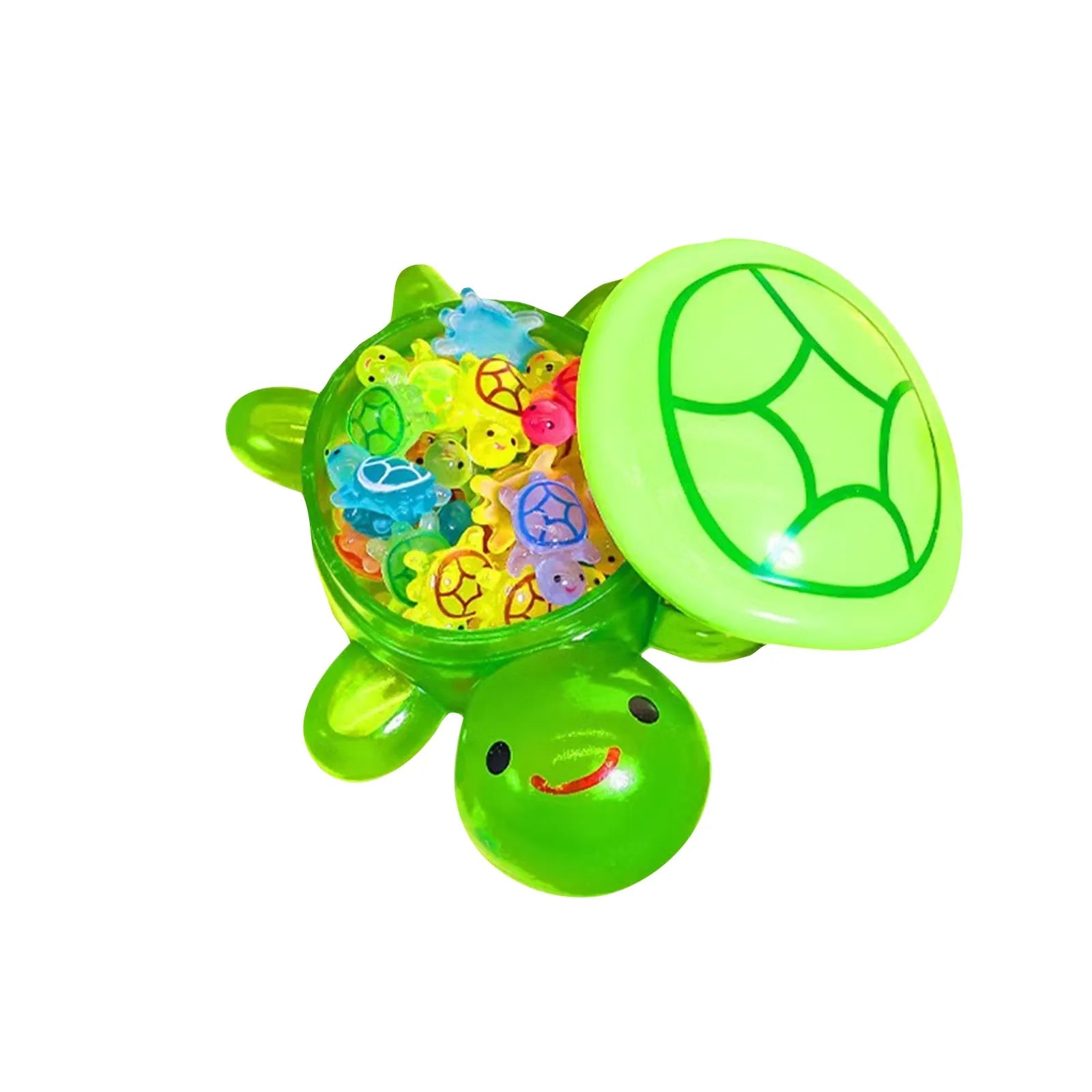 1PC Night Glow Large Turtle+60pcs Mini Luminous Turtles Figurines Resin Craft Glowing Turtle Storage Ornament Landscape Desktop Oasis Select Green One Size