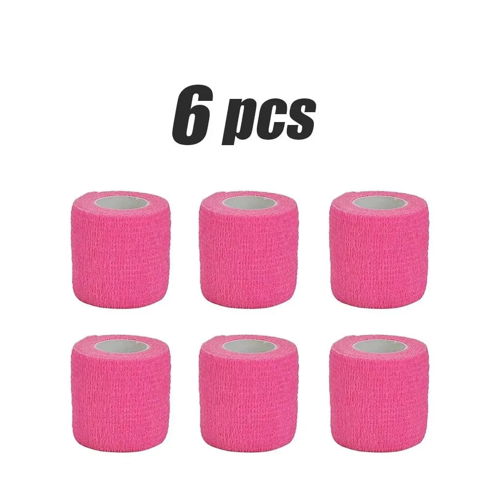 6pcs 5/7.5cm Hot SaleColorful Sport Self Adhesive Elastic Bandage Elastoplast For Knee Support Pads Finger Ankle Palm Shoulder Oasis Select 6pcs-Pink 7.5cmx4.8m