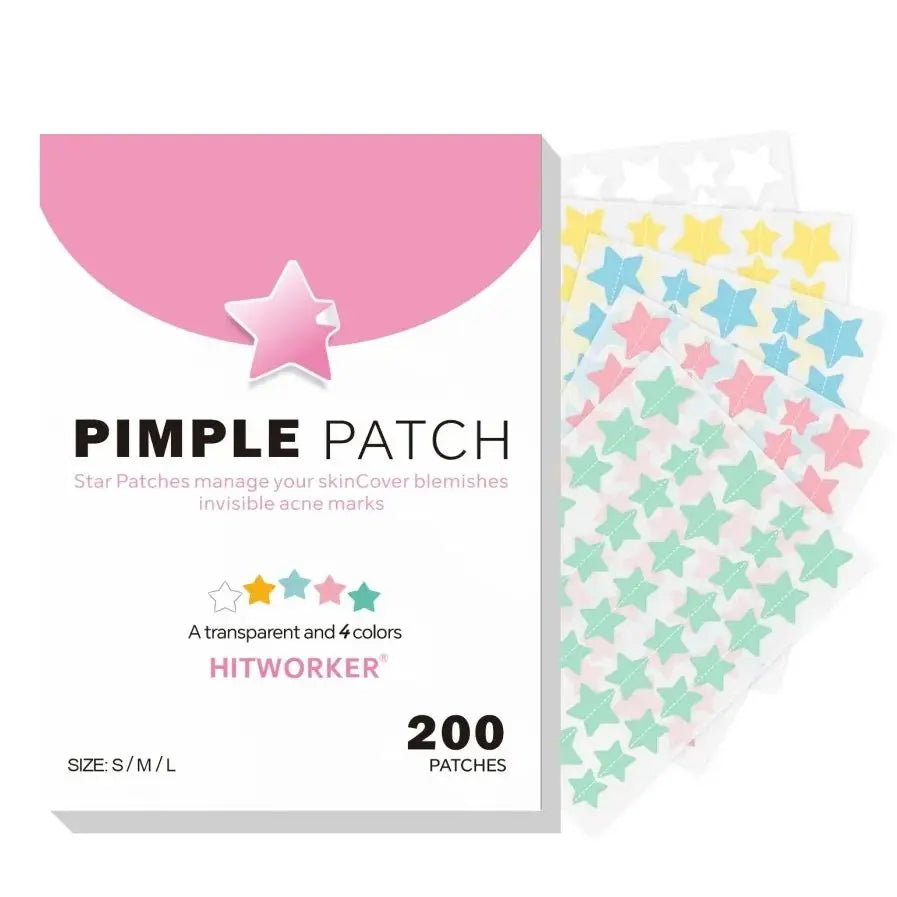 200 hydrogel star shaped acne patches - alcohol free, non irritating acne patches for men and women, suitable for all skin types Oasis Select 200pcs-A