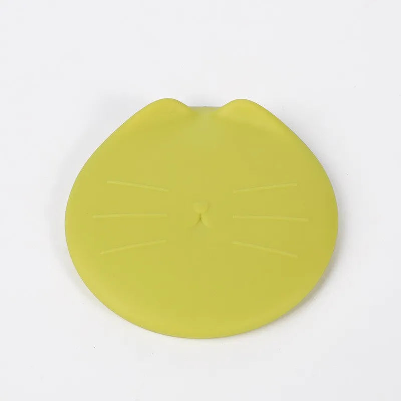 Pet food jar spoon and lid cat pattern element design suitable for wet food cans snacks easy to clean and convenient to use Oasis Select green lid-1pcs