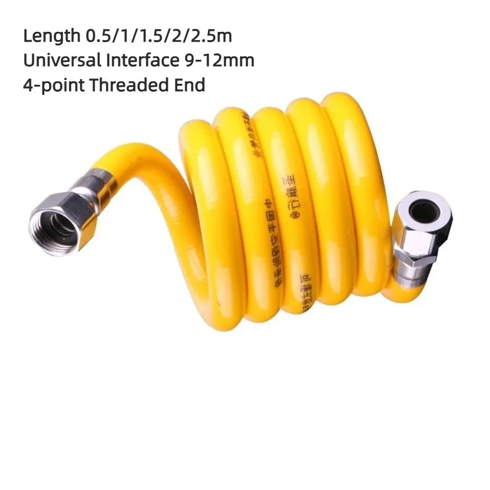 Explosion Proof Natural Gas Pipe 0.5/1/1.5/2/2.5m Armored Stove Gas Line Rodent Proof Flexible Steel Gas Dryer Hose Kit Oasis Select