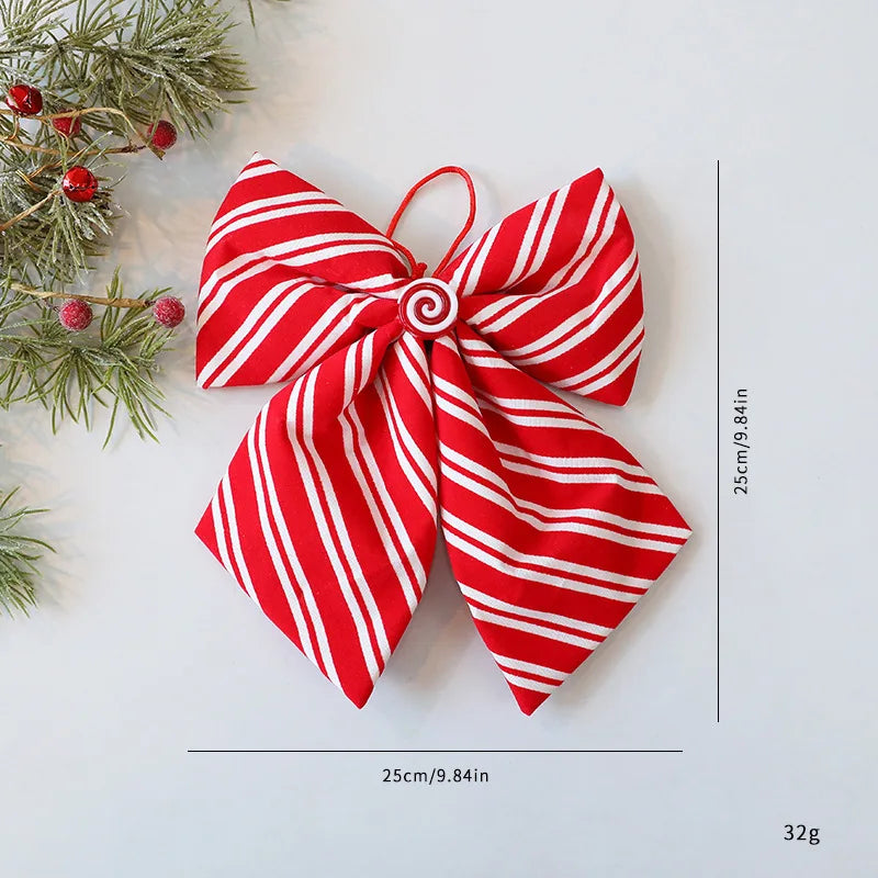 25cm Glitter Christmas Bow Decoration | Xmas Tree Pendant