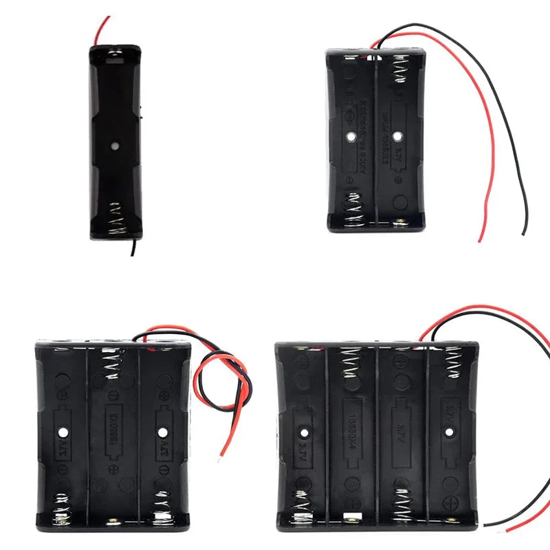 1/3pcs Plastic 18650 Battery Storage Box Case 1 2 3 4 Slot Way DIY Batteries Clip Holder Container With Wire Lead 18650 Battery Oasis Select