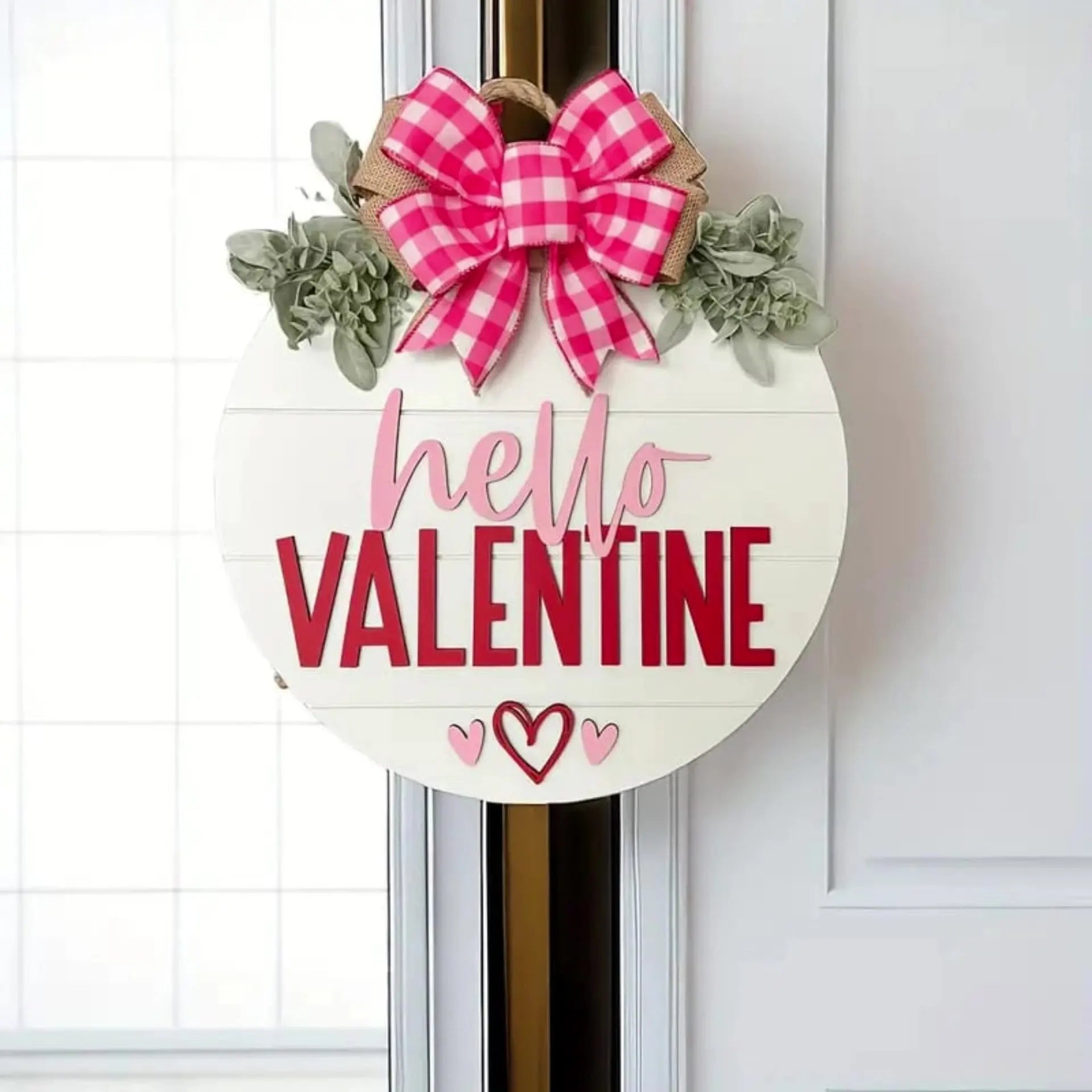 Valentine's Day Wreath Door Hanging Hello Valentine Love Card Door Hanging Home Holiday Wall Hanging Oasis Select