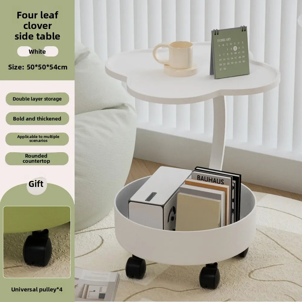 Multi-functional Side few Double sofa side cabinet Table mobile shelf Small coffee table sturdy and durable Oasis Select Warm white-2-tsgj