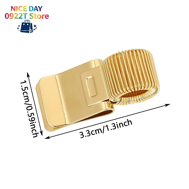 Retro Spring Metal Pen Clip Portable Notebook Pen Fixing Clamp Student Office Accessories@#X Oasis Select