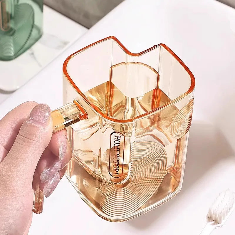 Light Luxury Transparent Mouthwash Cup Household Couple Toothbrush Cup Simple Student Wash Cup Toothbrush Cup Oasis Select