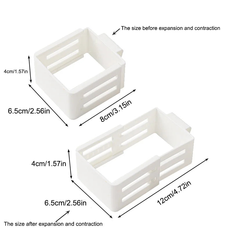 2 Pack Fridge Organizer Storage Box Adjustable Hanging Rack Side Door Container For Kitchen Pantry Basket Produce Washing Oasis Select