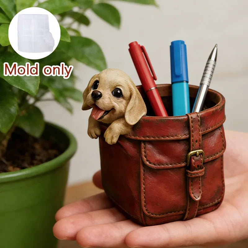 Dog Bag Flower Pot Silicone Molds DIY Succulent Plant Flowerpot Vases Mold Concrete Gypsum Candle Cup Resin Pen Holders Mould Oasis Select