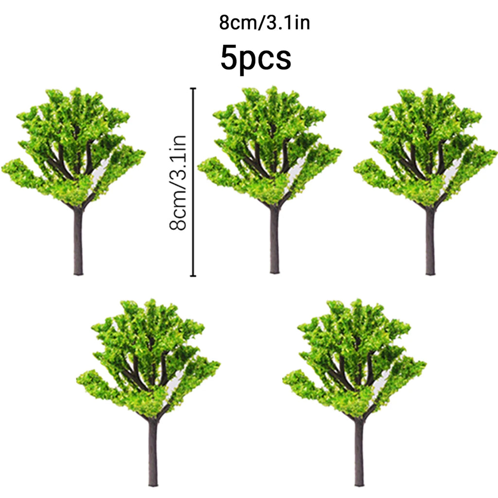5/10 model trees 4-8CM railway scene dollhouse fairy garden scene building micro landscape mini landscape flower pot DIY Oasis Select 8cm 5pcs
