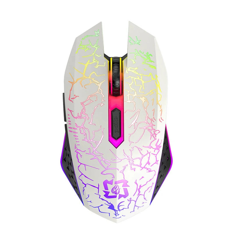 Bluetooth 5.2 Mouse RGB 2.4G Wireless Mouse Dual-Mode Gaming Mouse 6 Buttons Silent Mouse For MacBook Tablet Laptops Computer Oasis Select WHITE