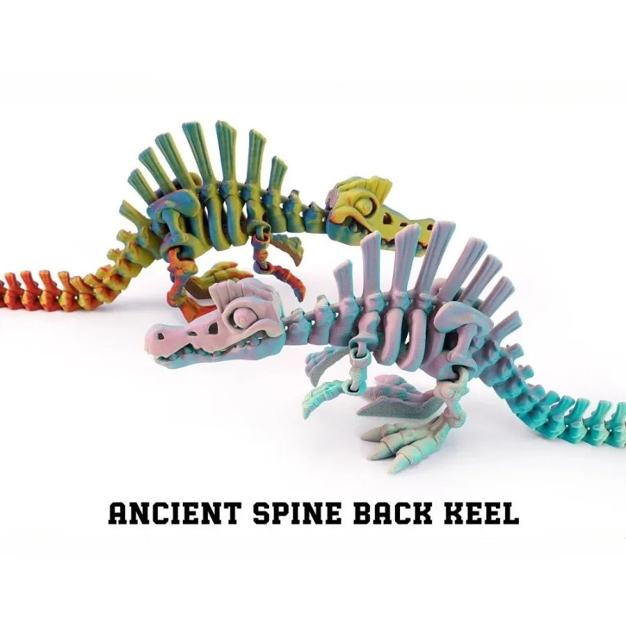 3D Printed Dinosaur Movable Echinosaurus Figurine Dragons Bone Model Desktop Craft Ornament Creative Novelty Gifts for Kids Oasis Select