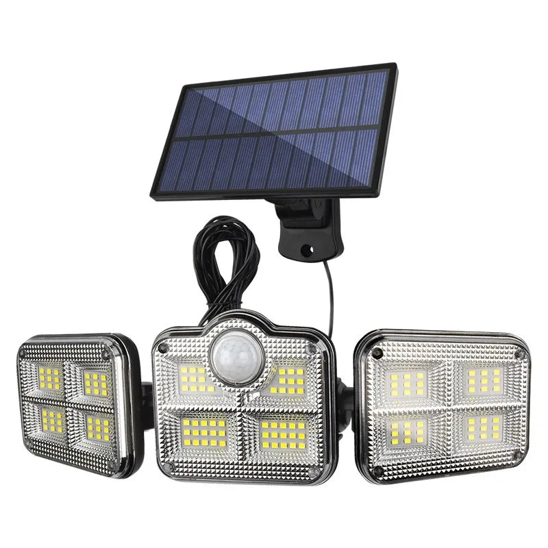 Solar 3-Head LED Outdoor Wall Light | Motion Sensor IP55