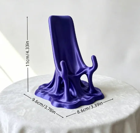 Melting Liquid Fluid Phone Stand 3D Printed Portable Desktop Cell Phone Holder Mobile Cradle Home Office Kawaii Table Decor Gift Oasis Select Melted silk violet