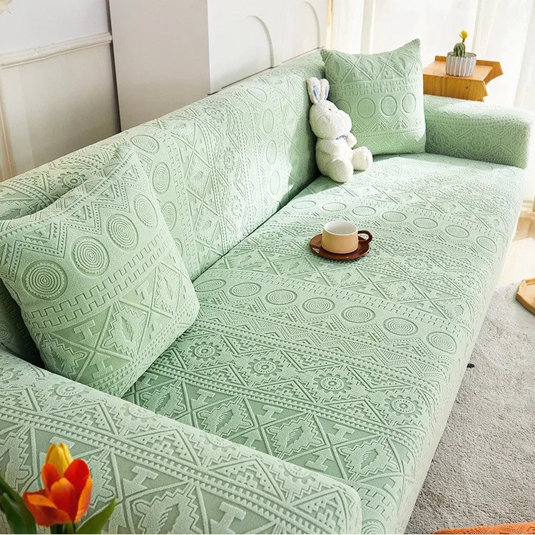 Bohemian Jacquard Velvet Sofa Cover for Autumn and Winter Thickened Plush, High-end Feel Cat Scratch-resistant Sofa Cover Oasis Select