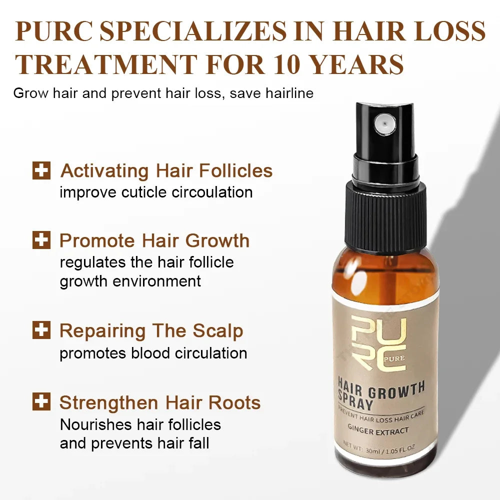 PURC Ginger Hair Growth Spray & Oil Set – Root Strengthening Hair Growth Set Oasis Select