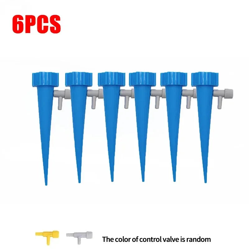 Automatic Drip Irrigation System Self Watering Adjustable for Flower Plants Greenhouse Garden Auto Water Dripper Device Oasis Select 6PCS-Blue