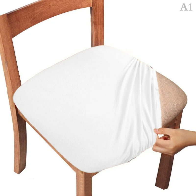 Dining Room Chair Cover Seat Covers Spandex 13solid Colors Removable Washable Elastic Cushion Covers For Home Oasis Select White