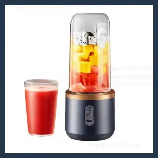 Portable Handheld USB Personal Mini Juicer Cup with Single Or Double Cups for Travel Blender for Water Bottles Oasis Select 2cups-Blue