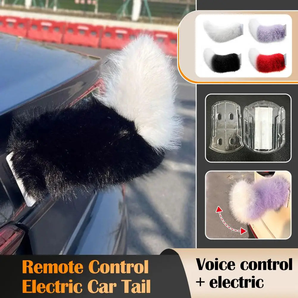Remote Control Wagging Furry Car Tail – Plush Vehicle Accessory