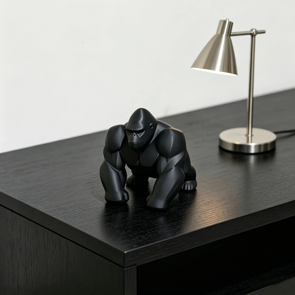 Minimalist Geometric Gorilla Figurine 3D Printing Ape Statue Tabletop Ornaments Modern Home Office Desk Decor Animal Decor Gifts Oasis Select