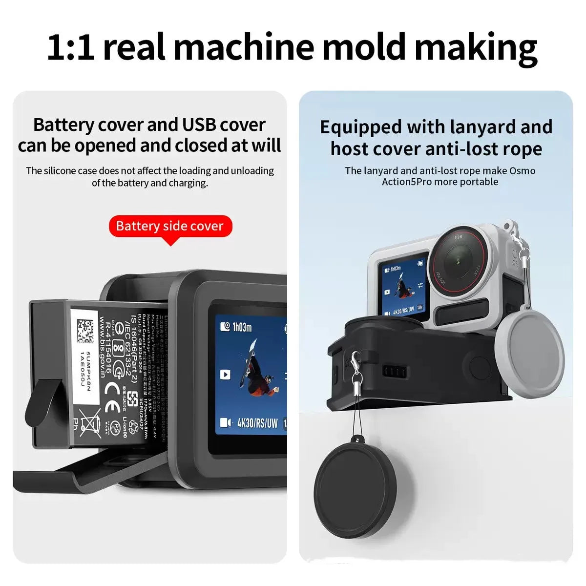 DJI OSMO Action 5 Pro Case, Lens Cover & Screen Protectors 6-Pack
