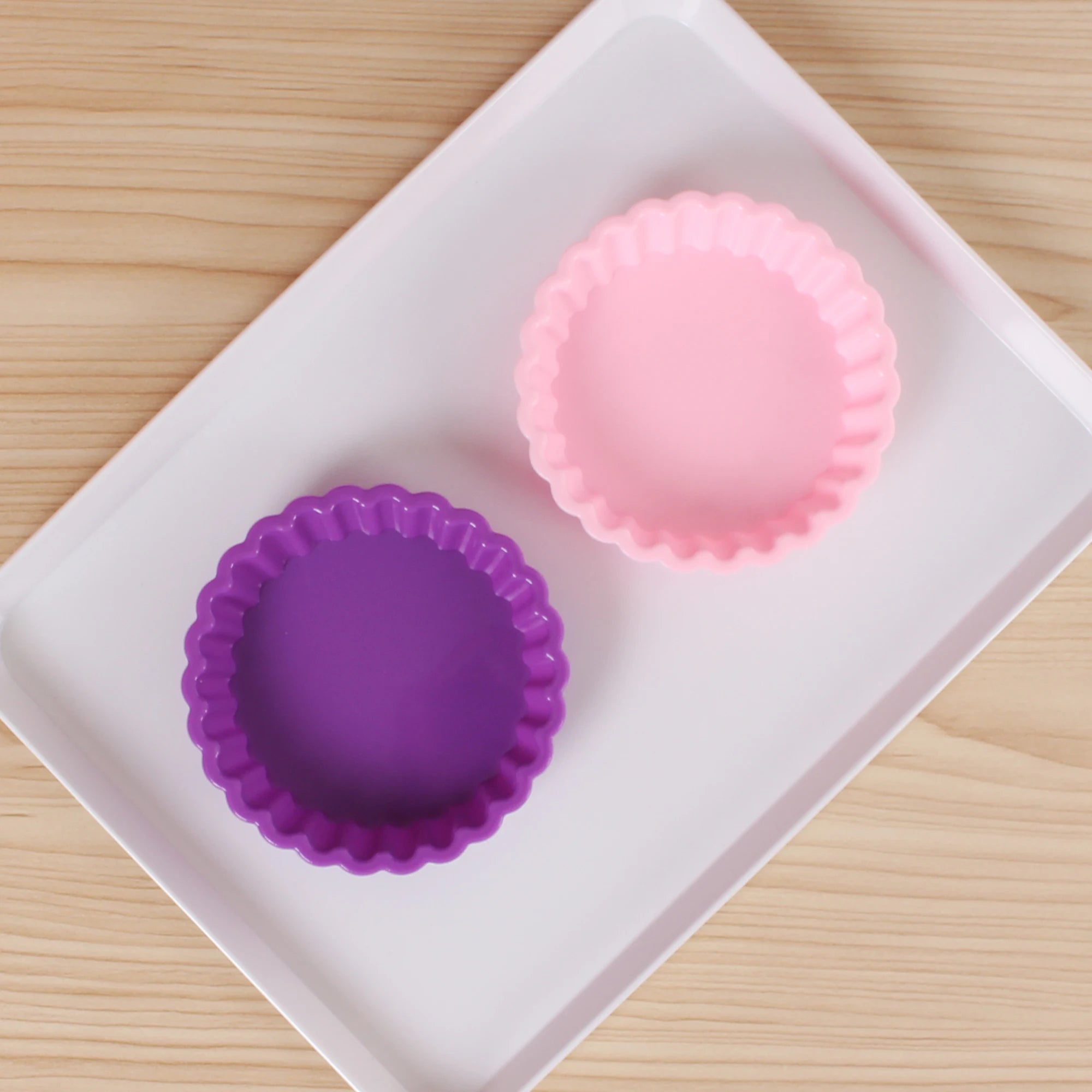 Silicone Tart Molds Mini Quiche Molds Non-Stick Round Fluted Flan Pan With Loose Bases Cake Mold Cake Pastry Tools Accessories Oasis Select