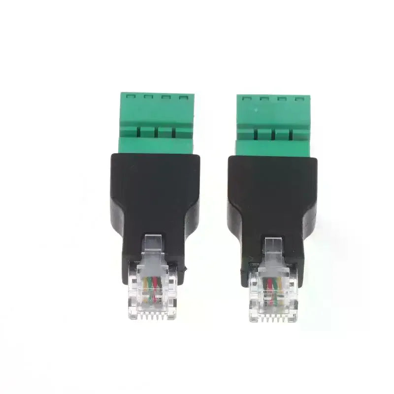 1/2Pcs 6P4C Male To 4 Pin Screw Terminal Converter RJ11 Ethernet Connector For Phone Receiver Extend Cable Adapter Oasis Select