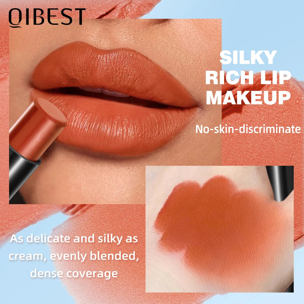 QIBEST Velvet Matte Lipstick – Long-Lasting Pigmented Lip Tint