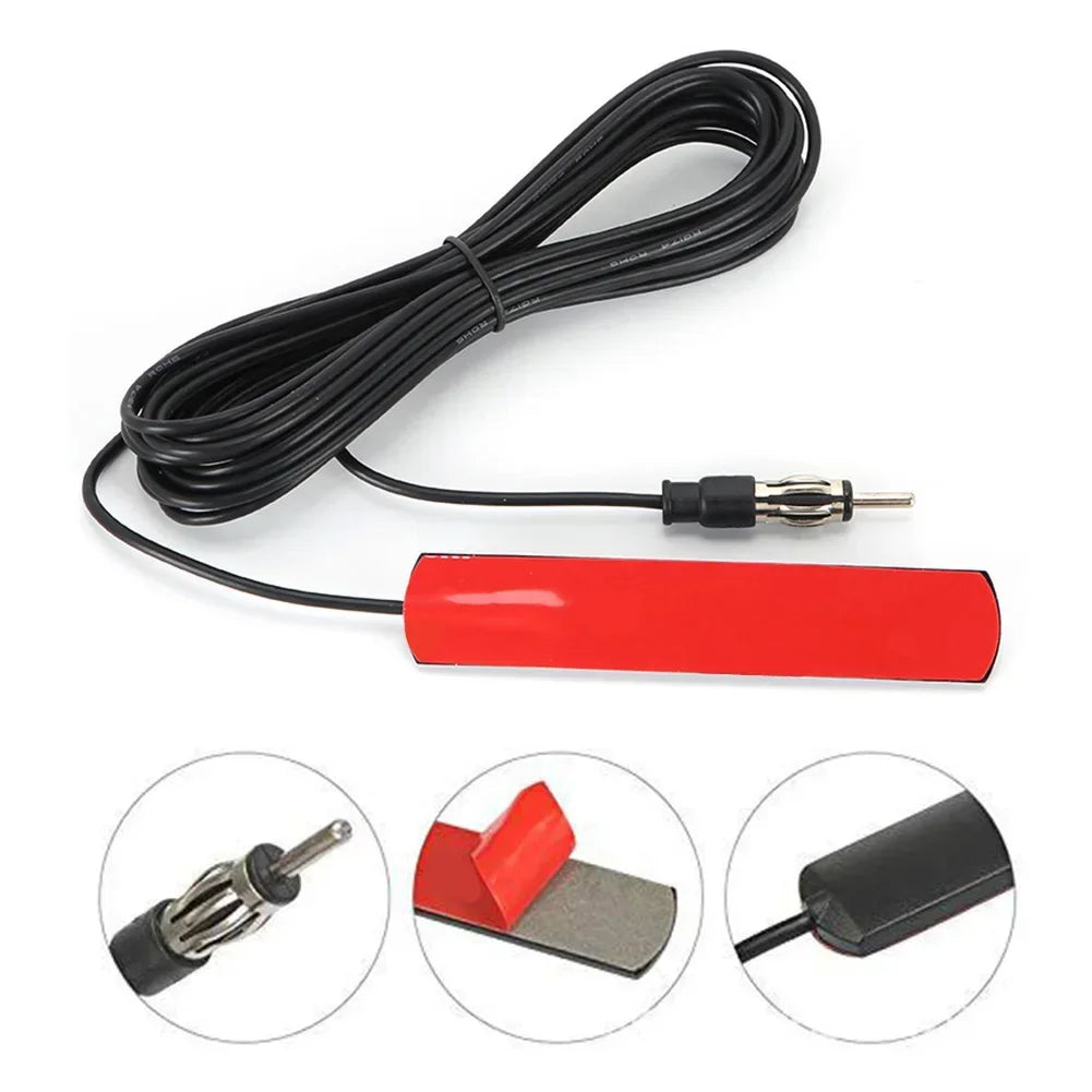 DC 5-12V Car Interior Hidden Amplified Antenna 85-860Mhz Car Electronic Radio Antenna Car Radio Patch Aerial for Truck Boat Auto Oasis Select