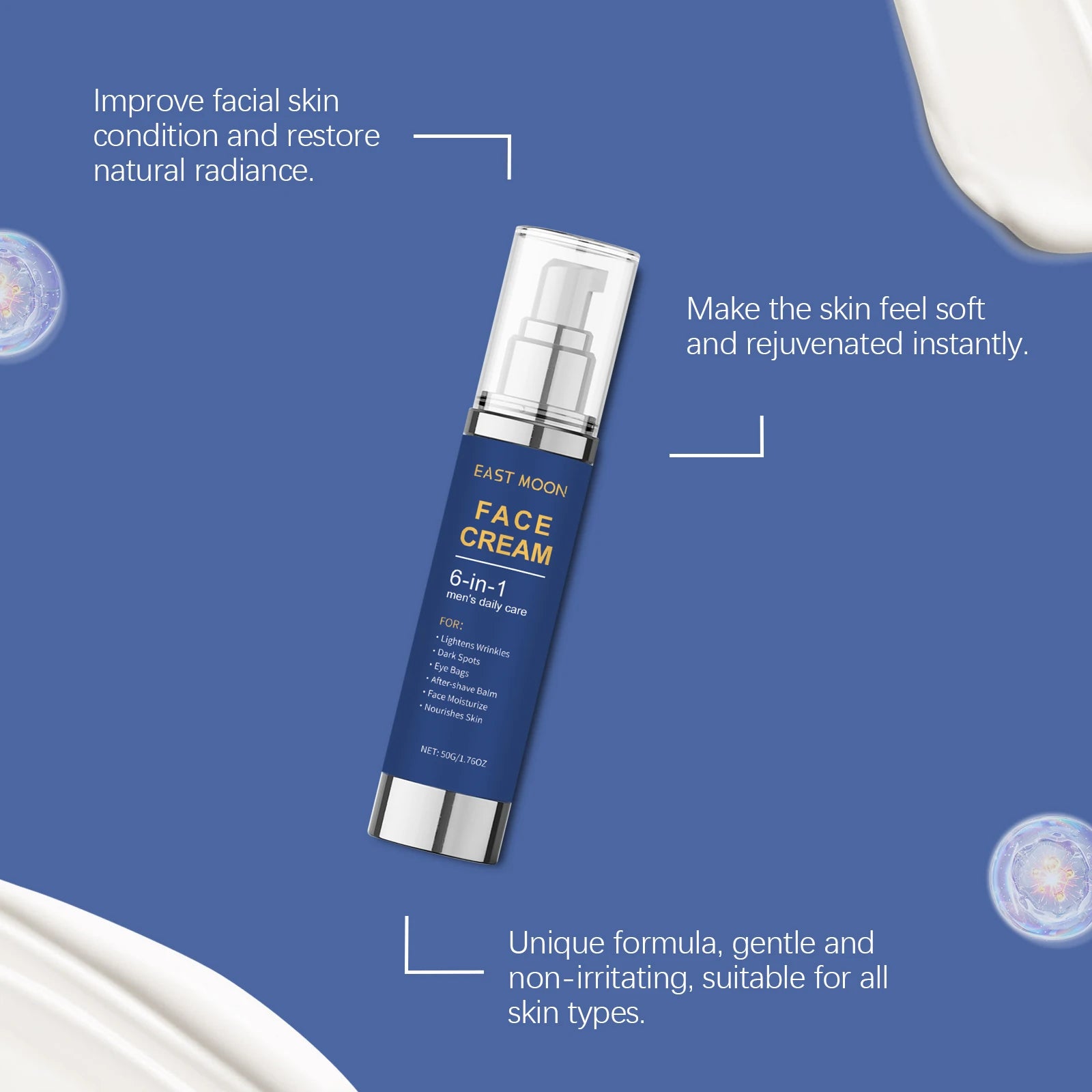Men'S Hydrating Face Moisturizer - Deep Nourishing Cream With Collagen & Aloe, Daily Skincare For Dry Skin, Non-Greasy Formula Oasis Select