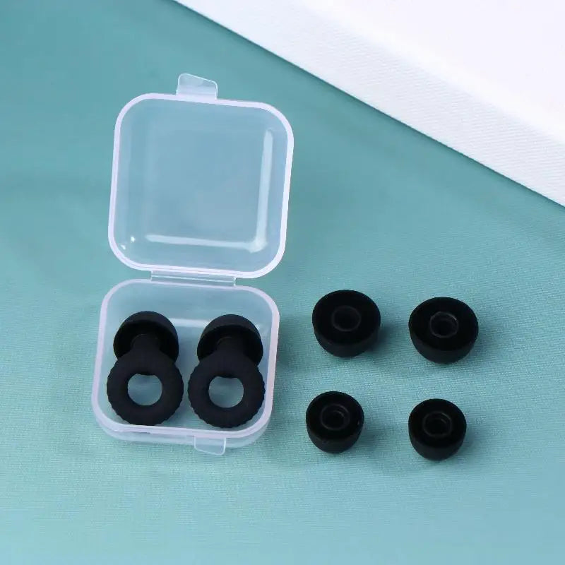 1Set Ultra Thin Loop Shape Sleep Aid Earplugs Waterproof Swim Earplug Concert Hearing Protection Reusable Silicone Ear Plug Oasis Select Black