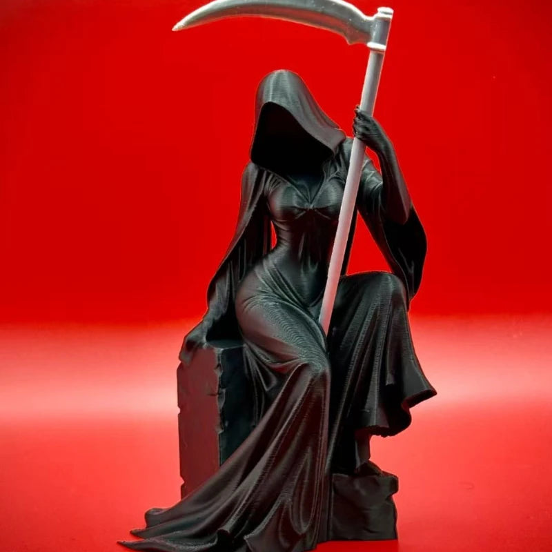 Grim Reaper Figurine Dark Gothic Statue Thames Riverside Sculpture Home Desk Shelf Decor Collectible Ornament Festival Gift Oasis Select
