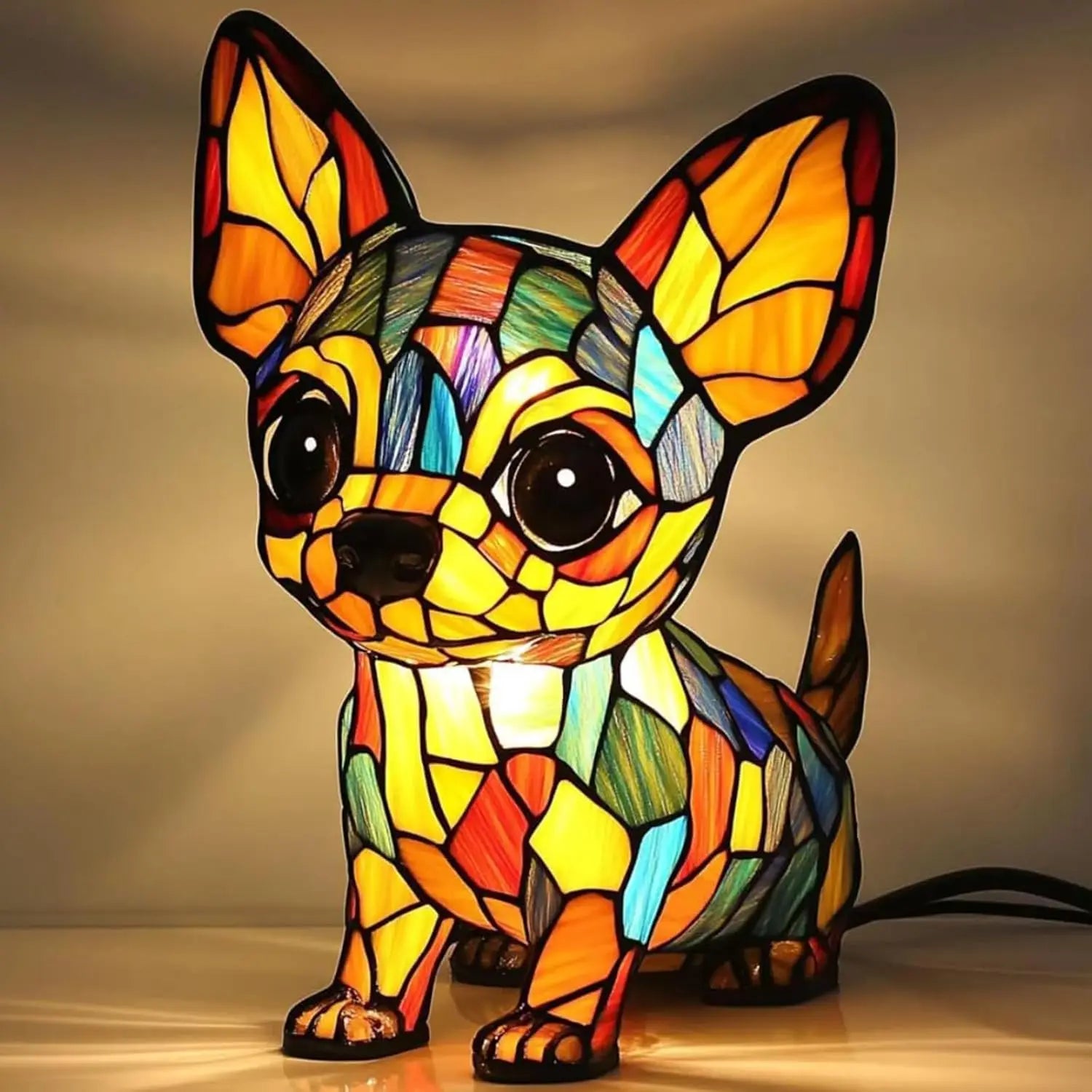 Cute Animal Resin Night Light – Cat & Dog USB Table Lamp