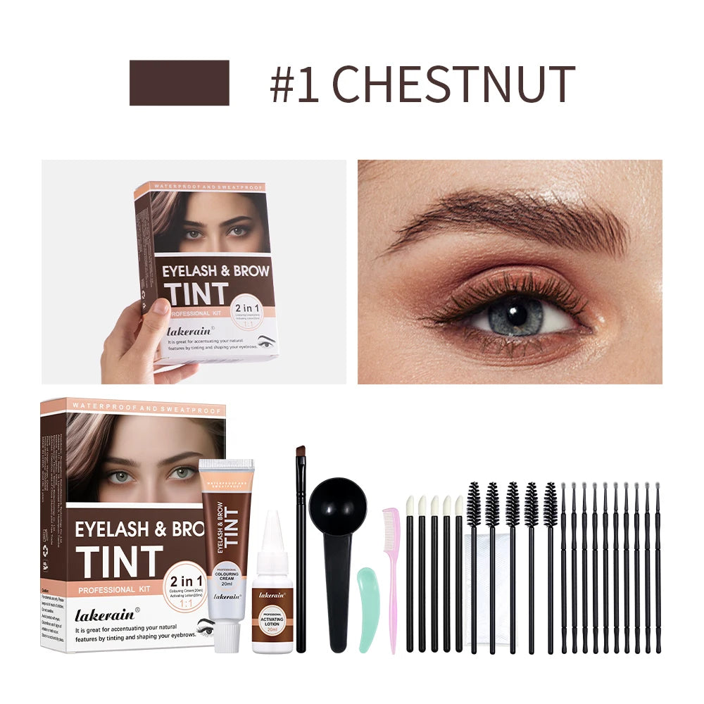 Lakerain Eyelash & Brow Tint Natural Bushy Eyebrow Makeup Kit Waterproof And Sweat-proof Long-lasting Natural Looking Effect Oasis Select