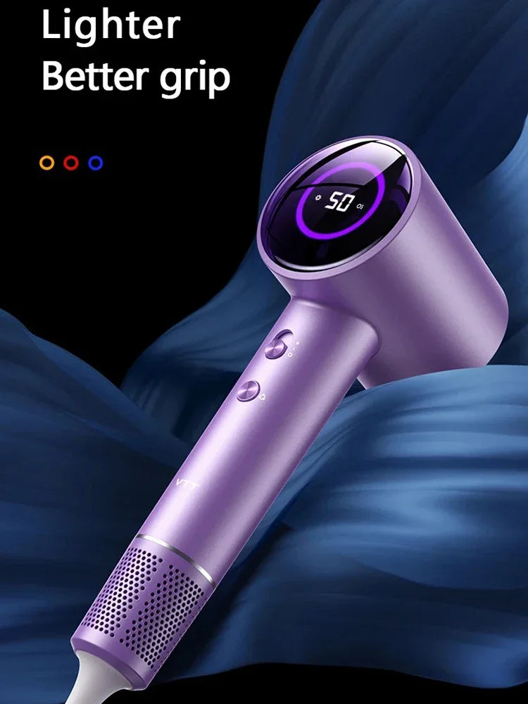Hairdryer New high speed anion high speed hair dryer Hair LED display hair dryer with nozzle 110V 220V 1600W high power Oasis Select