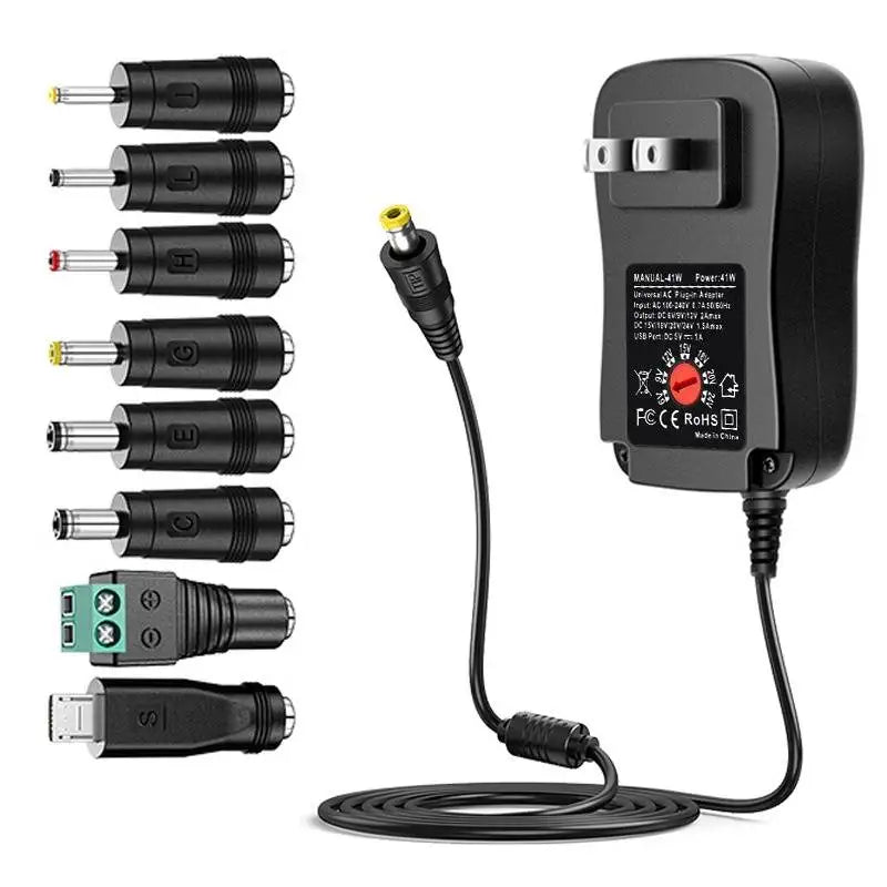 30W Adapter 3V 4.5V 5V 6V 7.5V 9V 12V Adjustable Voltage Power Adapters EU/US USB Universal Charger Supply Converter With 8 Tip Oasis Select US