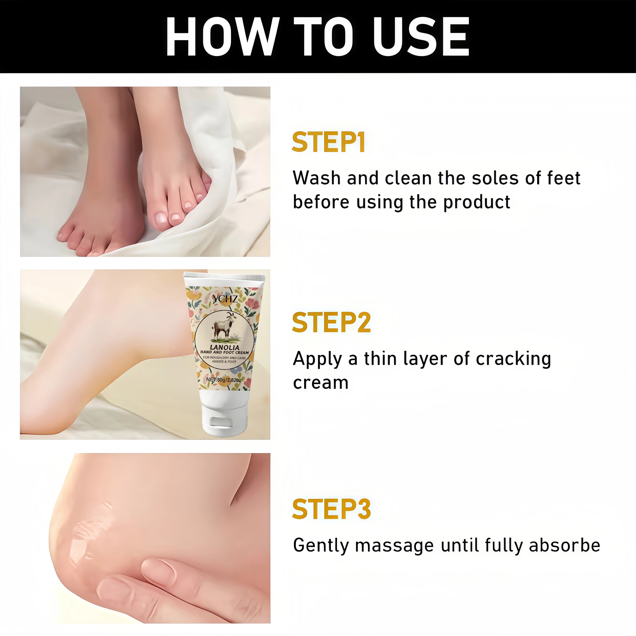 YCHZ Foot Cream – Moisturizer for Dry, Rough & Cracked Heels